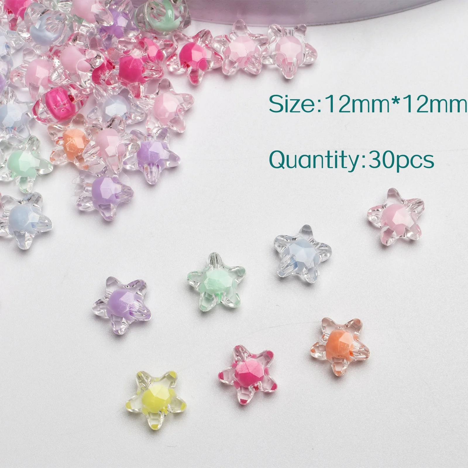 30pcs Mixing Color Candy Color Acrylic Beads, For DIY Handmade Bracelet Jewelry Making Phone Chain Accessories