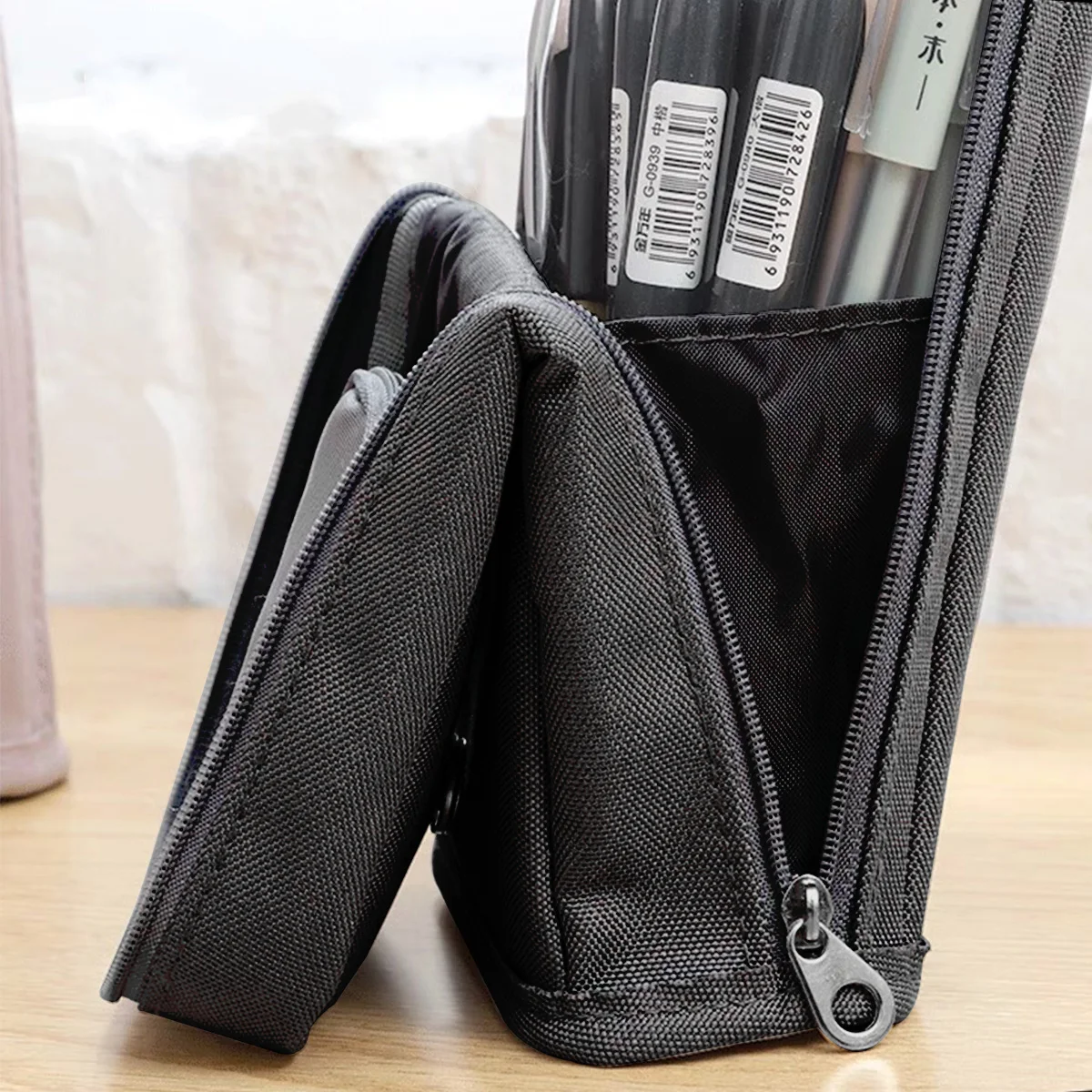 Estojo de lápis com senha portátil, bolsa de lona para meninos, grande capacidade, bolsa de papelaria para estudantes, estojo de caneta para crianças, presentes