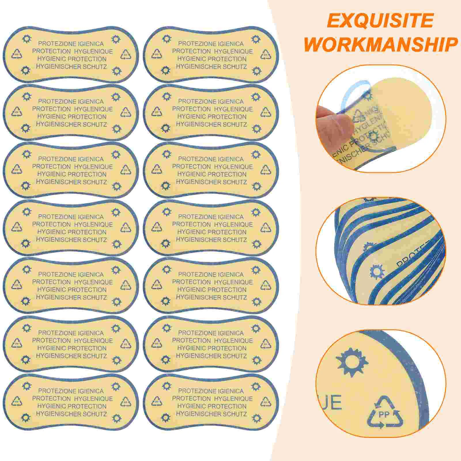 50 Pcs Swimsuit Warning Labels Protective For Swimwear Lingerie Panty Liner Glasses Swimming Pants Travel