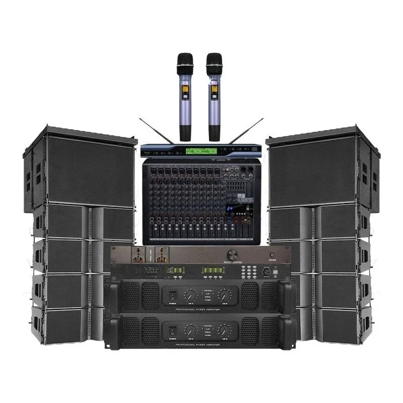 Dual 12-inch linear array audio set, performance sound system equipment