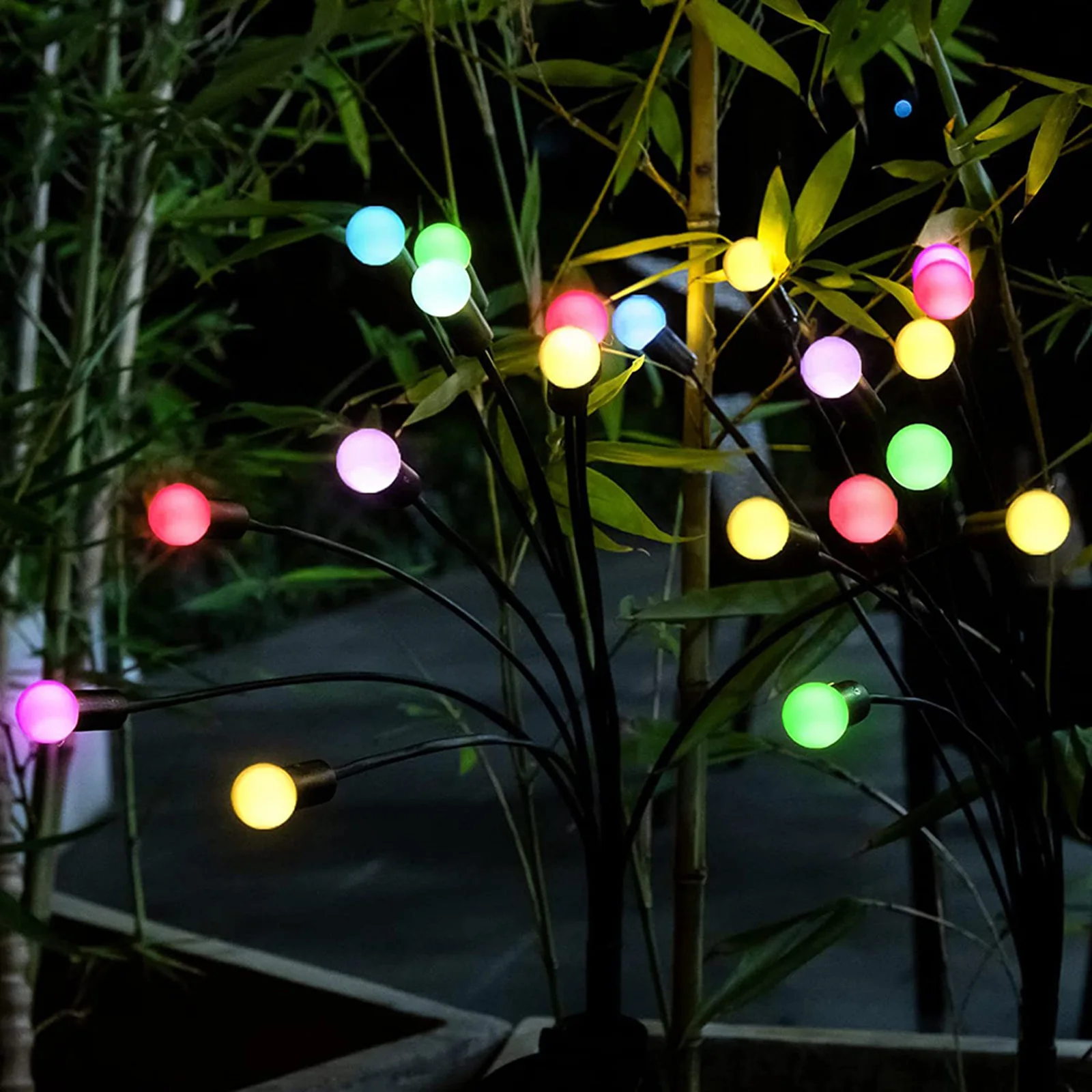 1/2/4 قطعة أضواء الحديقة الشمسية أضواء اليراع مع 6/8/10 رؤساء التي تعمل بالرياح يتأرجح للمروج حديقة الحفلات مهرجان الإضاءة #3