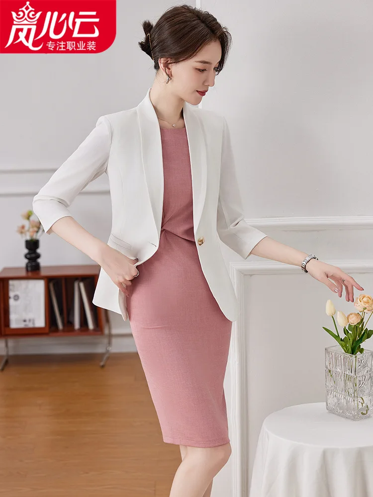 Business Suit and Dress Women's Spring2024New High-Grade Temperament Formal Occasion Business Suit Skirt Two-Piece Set