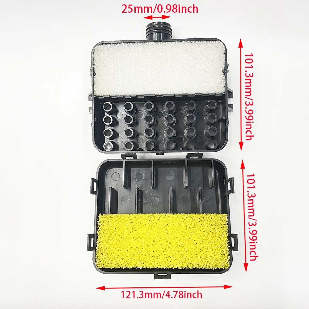 25mm Samochodowy filtr wlotu powietrza do nagrzewnic oleju napędowego Kwadratowy do grzejników Webasto Eberspacher Czarny filtr powietrza Akcesoria