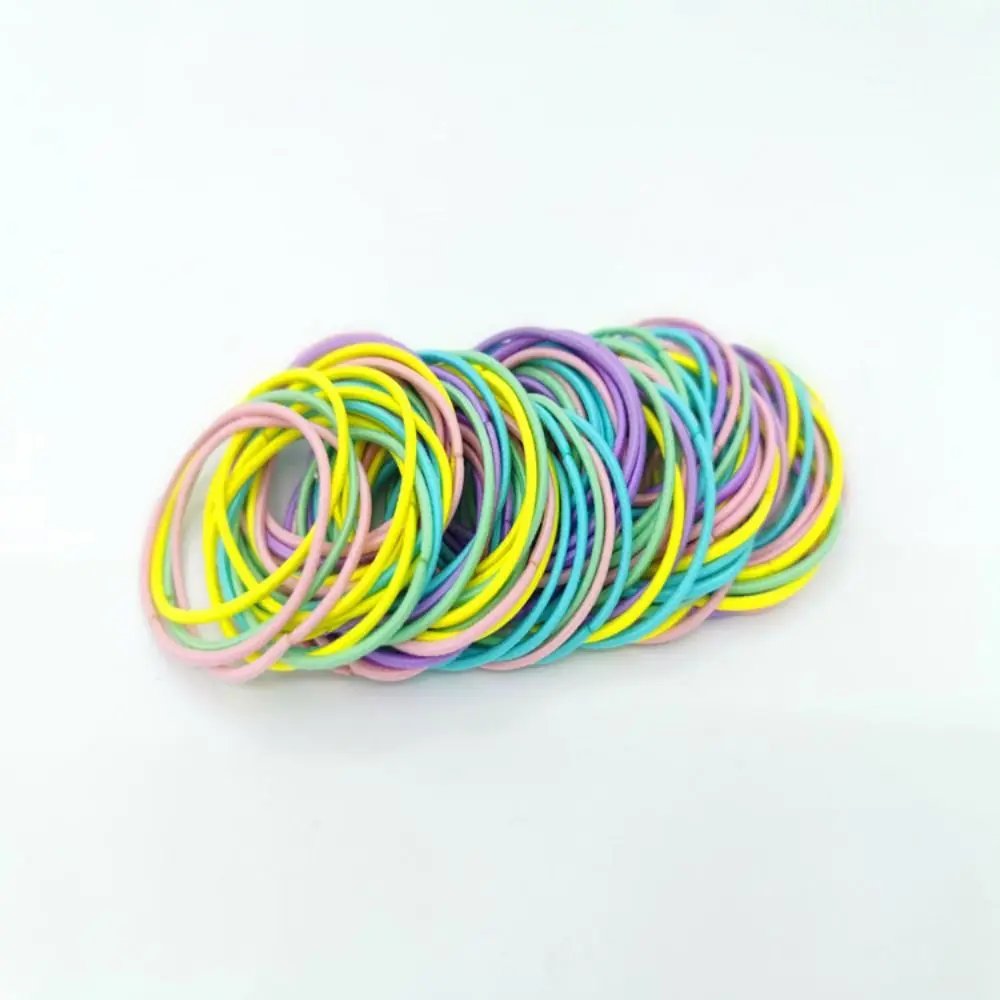 100pcs/set Thin Rubber Bands New Elastic Hair Ties Ponytail Holder Scrunchie Hair Accessories Hair Rope Girls