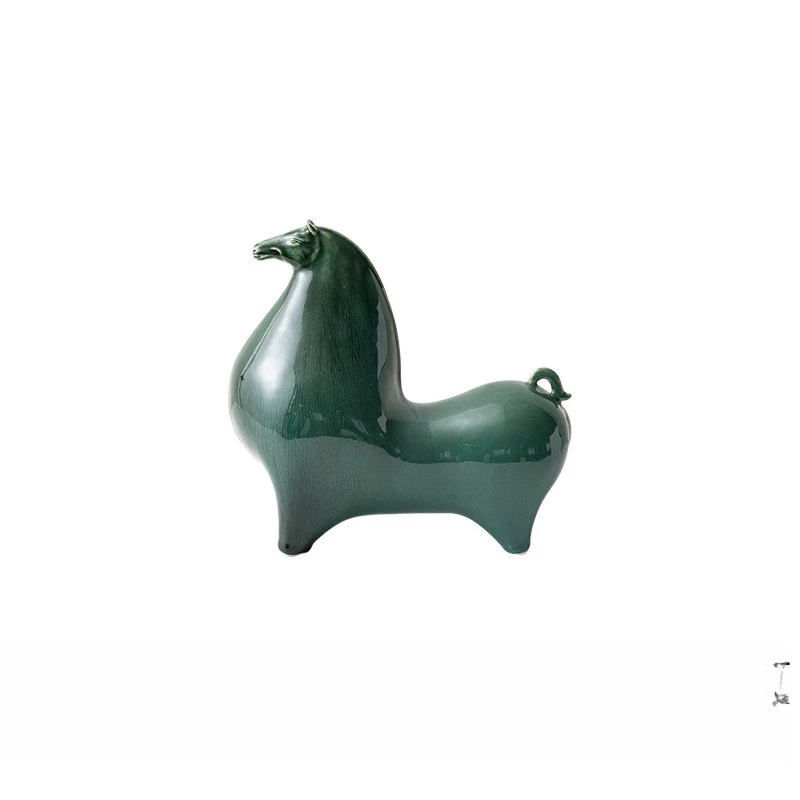 

Advanced sense of success Ceramic horse ornament New Chinese living room