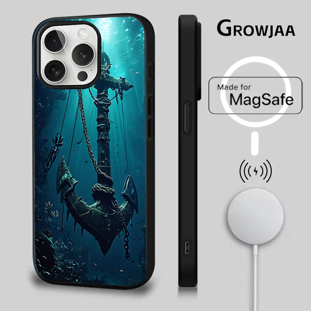 Anchor Sailing Phone Case For iPhone 16e,16,15,14,13,12,11,Plus,Pro,Max,Mini Magsafe Magnetic Wireless Charging