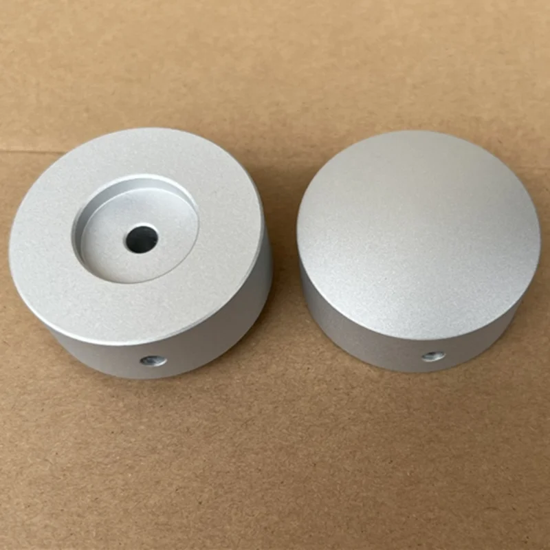 Frosting Silver Cambered Surface Diameter 48mm High 22mm All Aluminum Solid Audio Amplifier Volume Potentiometer Knob