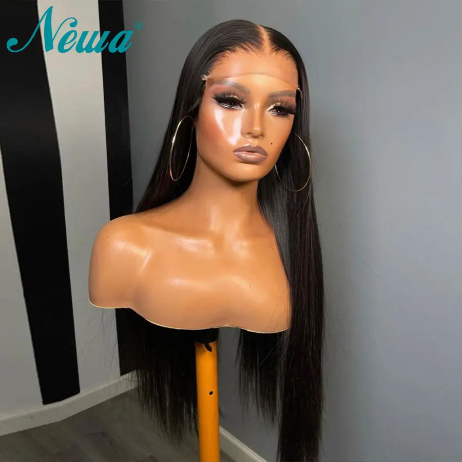 Parrucca in pizzo HD diritta serica da 34 pollici Densità 250% Capelli umani pre pizzicati Parrucca frontale in pizzo 13x6 HD Pronta da indossare Parrucca Glueless 5x5 HD