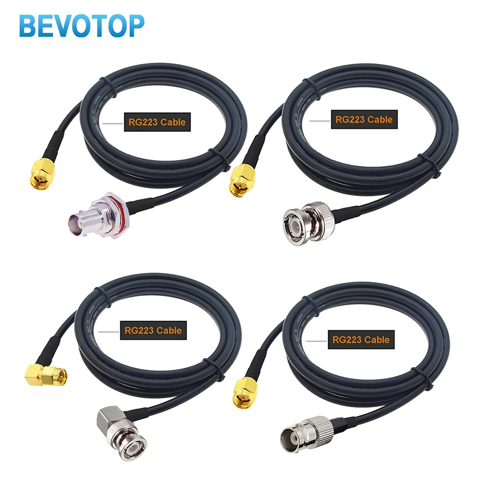 RG223 Low Loss Double Shielded SMA to BNC Coax Cable RF Extension Jumper for 4G LTE Wireless Router Gateway Cellular ADS-B Radio