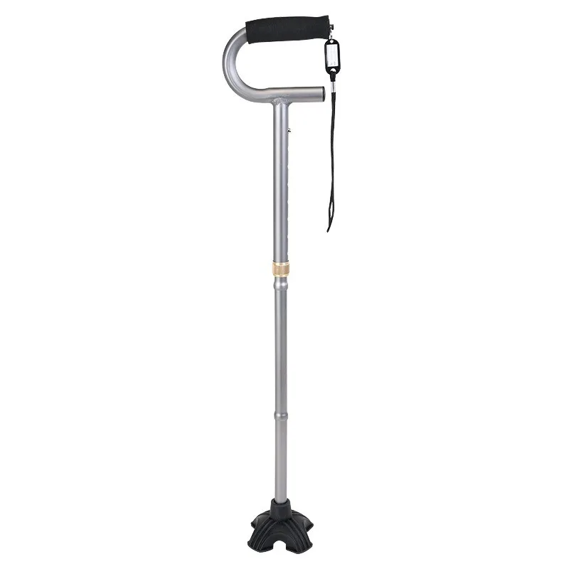 Multifunction Walking Stick Trekking Poles Telescopic Fold Crutches Hiking Stick Crutch Elderly Metal Stick Walking Cane Outdoor