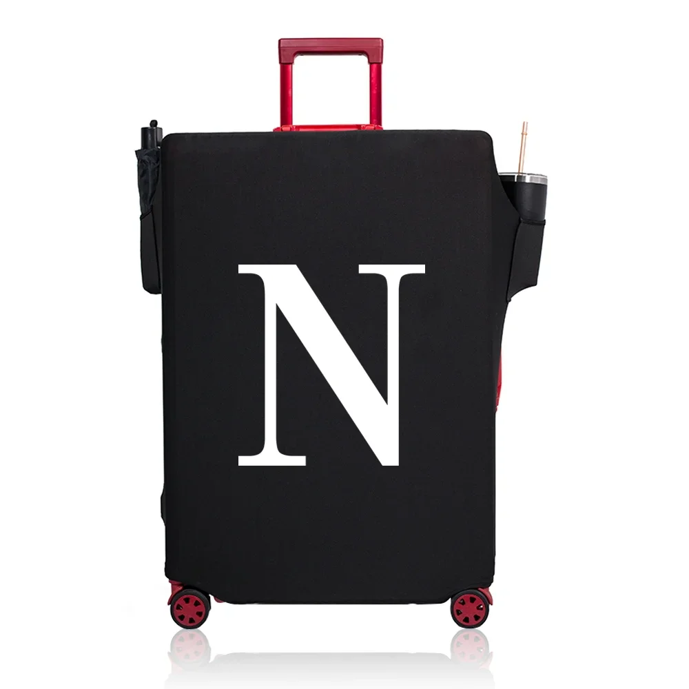 Luggage Compartment Protective Cover Black Wear Resistant Fabric Dust Cover for18-32 Inch Travel Case Covers White Letter Series