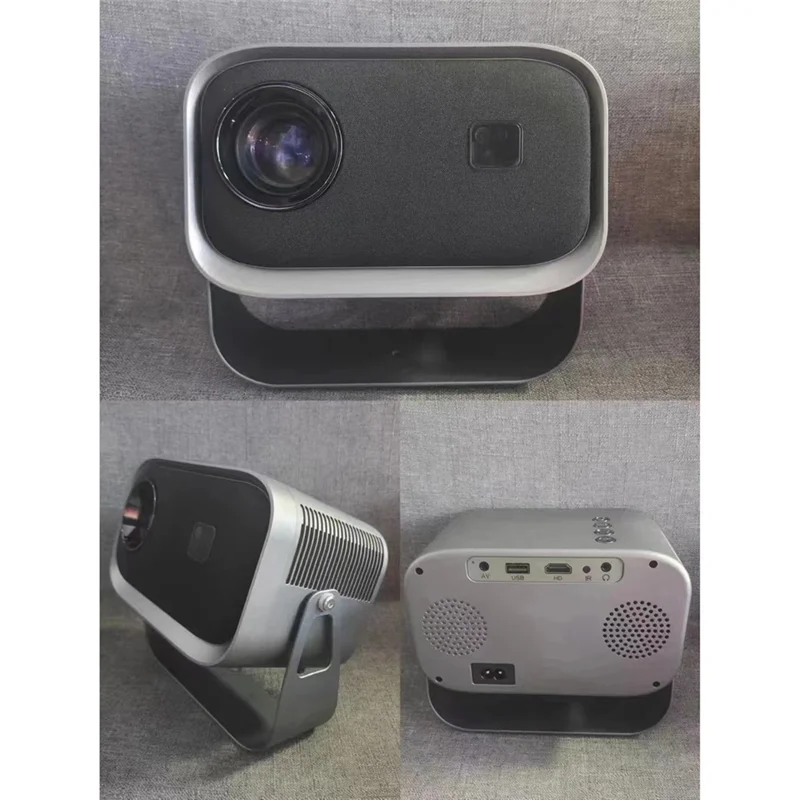 A64K Mini Wifi Projector With Bluetooth 1080P Electric Focus Home Theater Portable Projector 360°Adjustable Stand Easy To Use EU