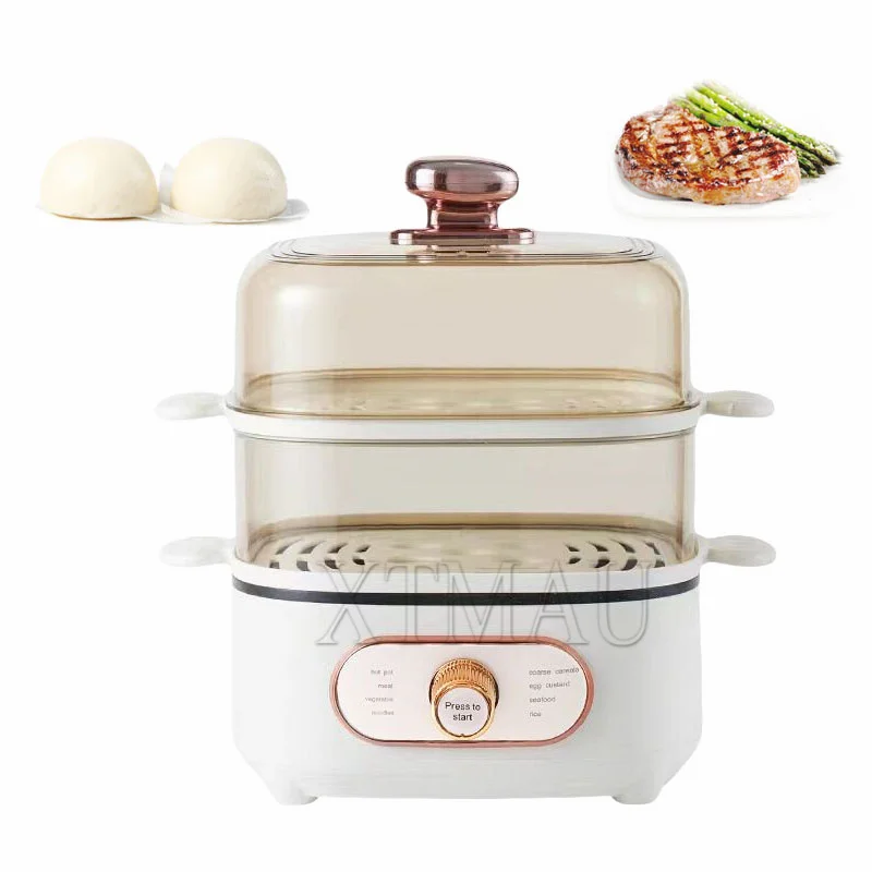 Electric Steam Pot Cooking Steaming Home Two-Layer Transparent Food Dumplings Household Pan