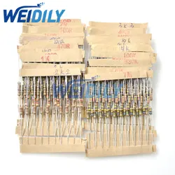 300PCS Resistor Kit 1/4W 0.25W 5% 30values * 10pcs Carbon Film Resistance 10R - 1M ohm Four Color Ring Resistor Set New