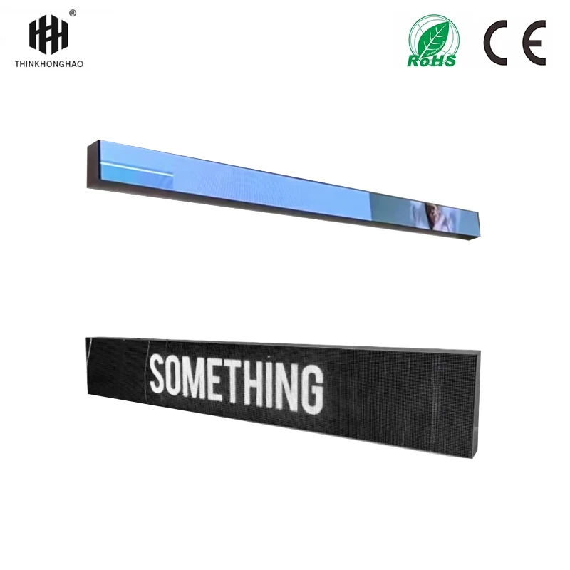 Honghao Custom P1.667 LED Strip Screen Digital Signage Customizable Length Display Advertising Outdoor Indoor