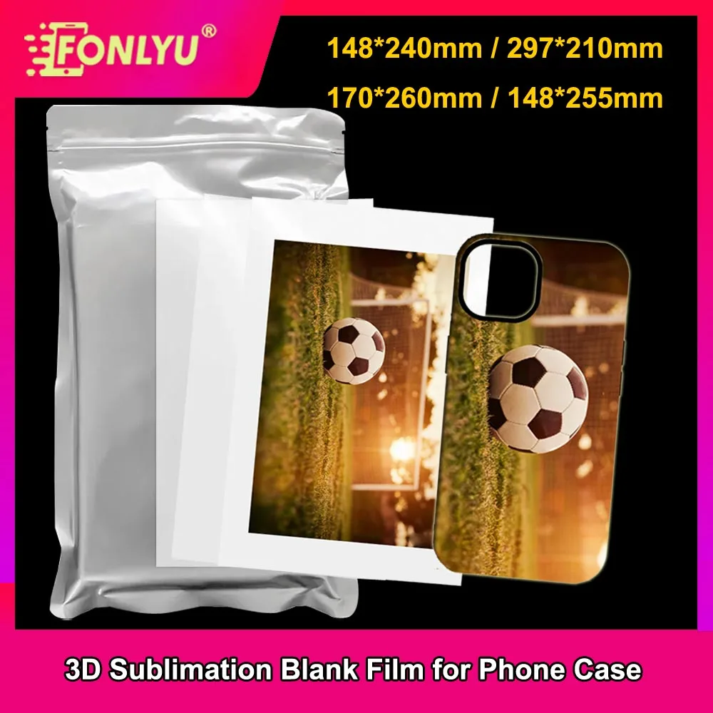 

FONLYU 50 шт. 3D-пленка для сублимации, бумага для термотрансферной печати, заготовки для чехлов для телефонов, для iPhone 17, 15, 13 Pro Max, для самостоятельного изготовления чехлов