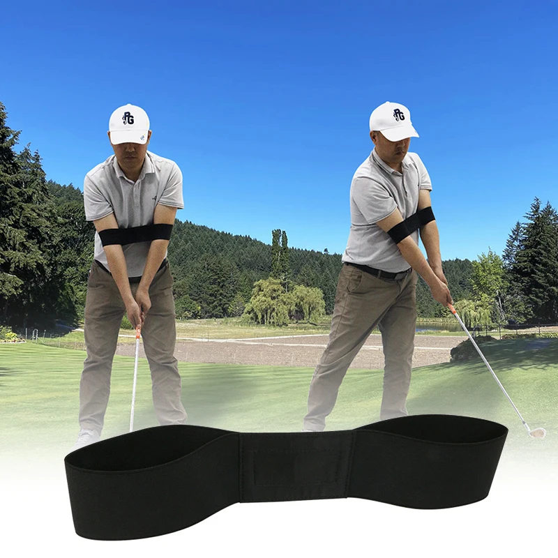 High Elastic Polyester Golf Correction Belt Golf Swing Trainer Arm Band Belt Guide Gesture Alignment Golf Training Aids 38 X 7cm