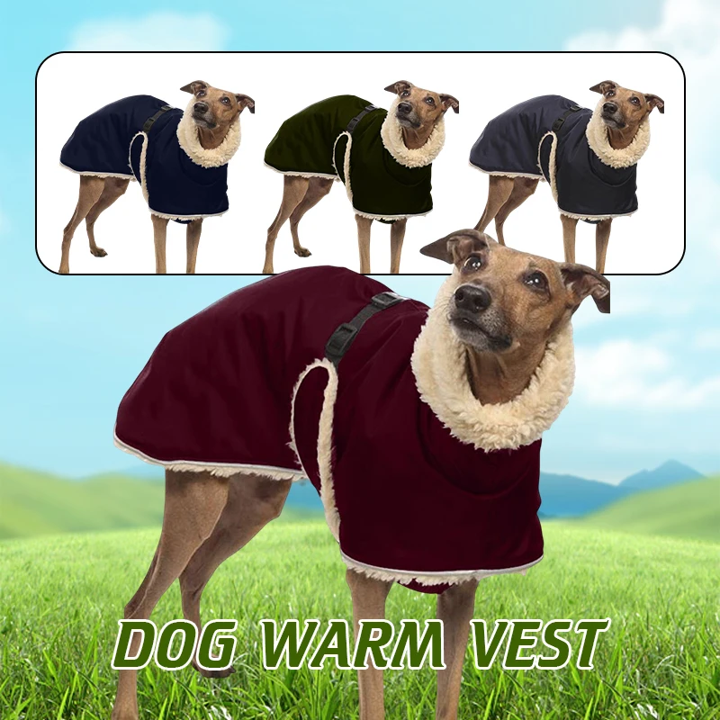 Giacca per cani foderata in pile Greyhound inverno vestiti per cani caldi Pullover giacca per cani spessa impermeabile maglione con collo alto per