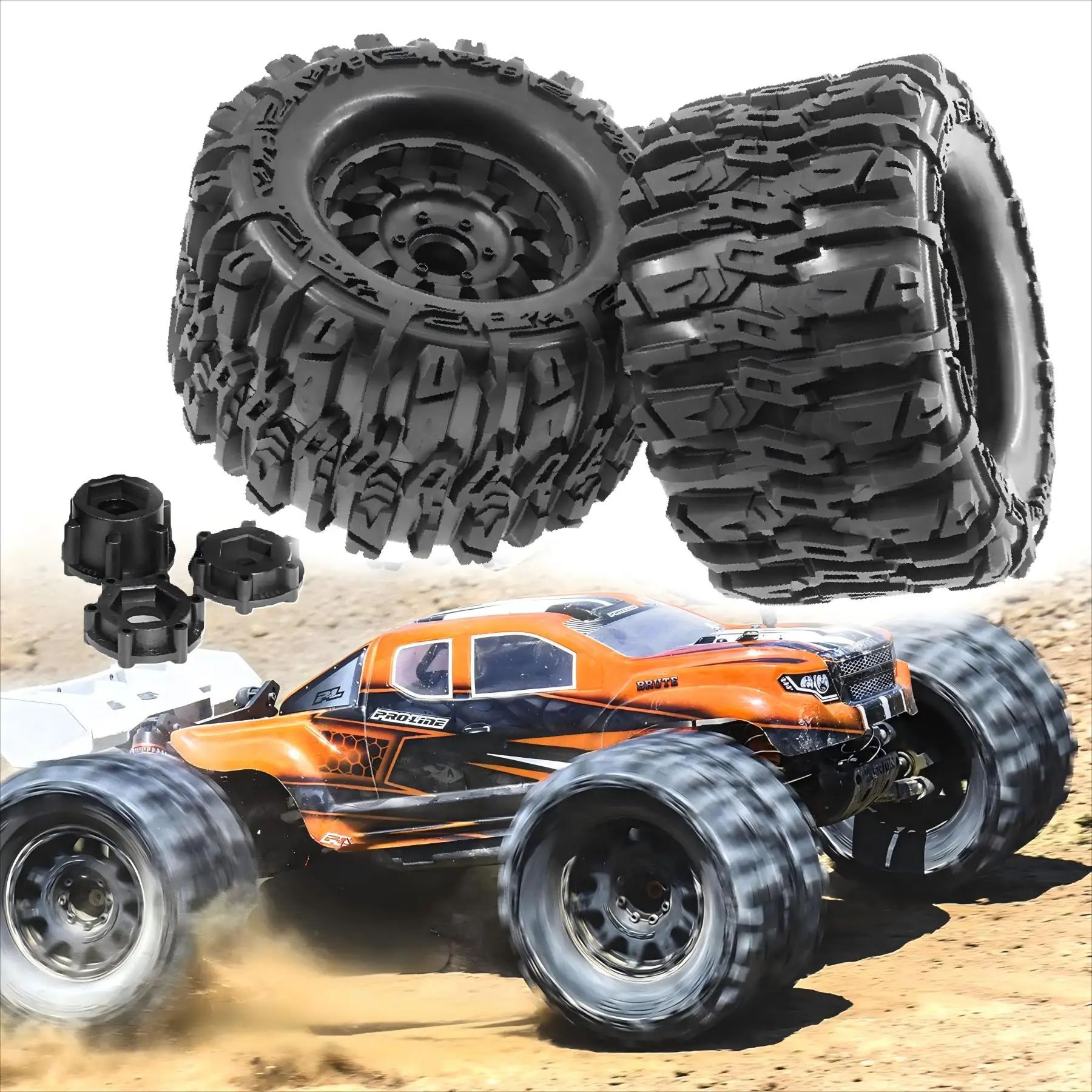 

Racing Truck Tires 170X102mm Rubber Tyres 12 14 17mm Hex for 1/7 1/8 1/10 RC Monster Car ARRMA TRAXXAS Hpi Corally Spare Parts