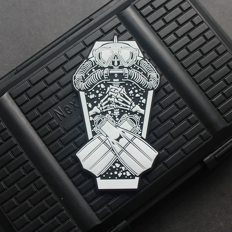 Réplica transparente de Frogman, parche de gancho y bucle de PVC, insignia de moral táctica, brazalete Ins para ropa, mochila, pegatinas decorativas