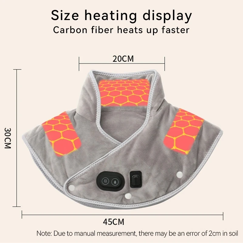 Electric Heating Shoulder Neck Pad Massager Three Gear Hot Compress Cervical Shawl Warmer USB for Shoulder Neck Back Relax Brace