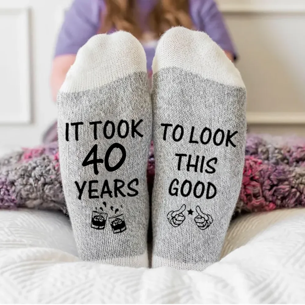 

It Took 40 Years To Look This Good Funny Birthday Socks 30th 40th 50th 65th 75th 80th Mens Birthday Gift Novelty Socks for Dad