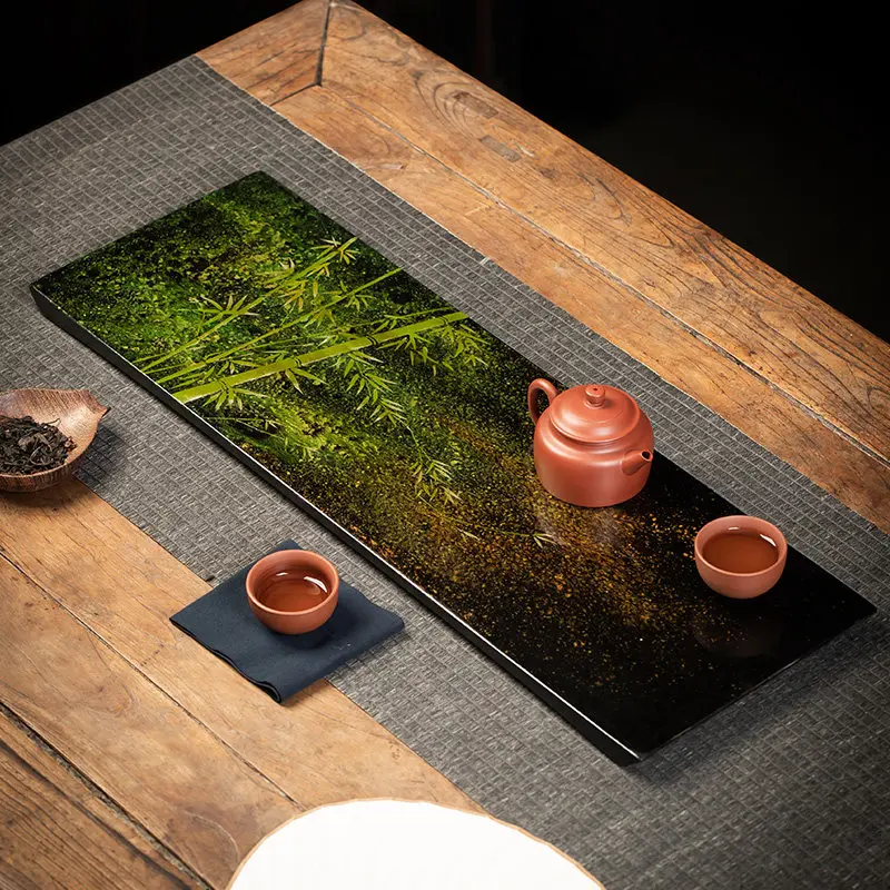 Bamboo Office Tea Tray Plate Coasters Valet Chinese Ceremony Accessories Serving Tea Tray Table Pot Bandejas Home Decorationgs
