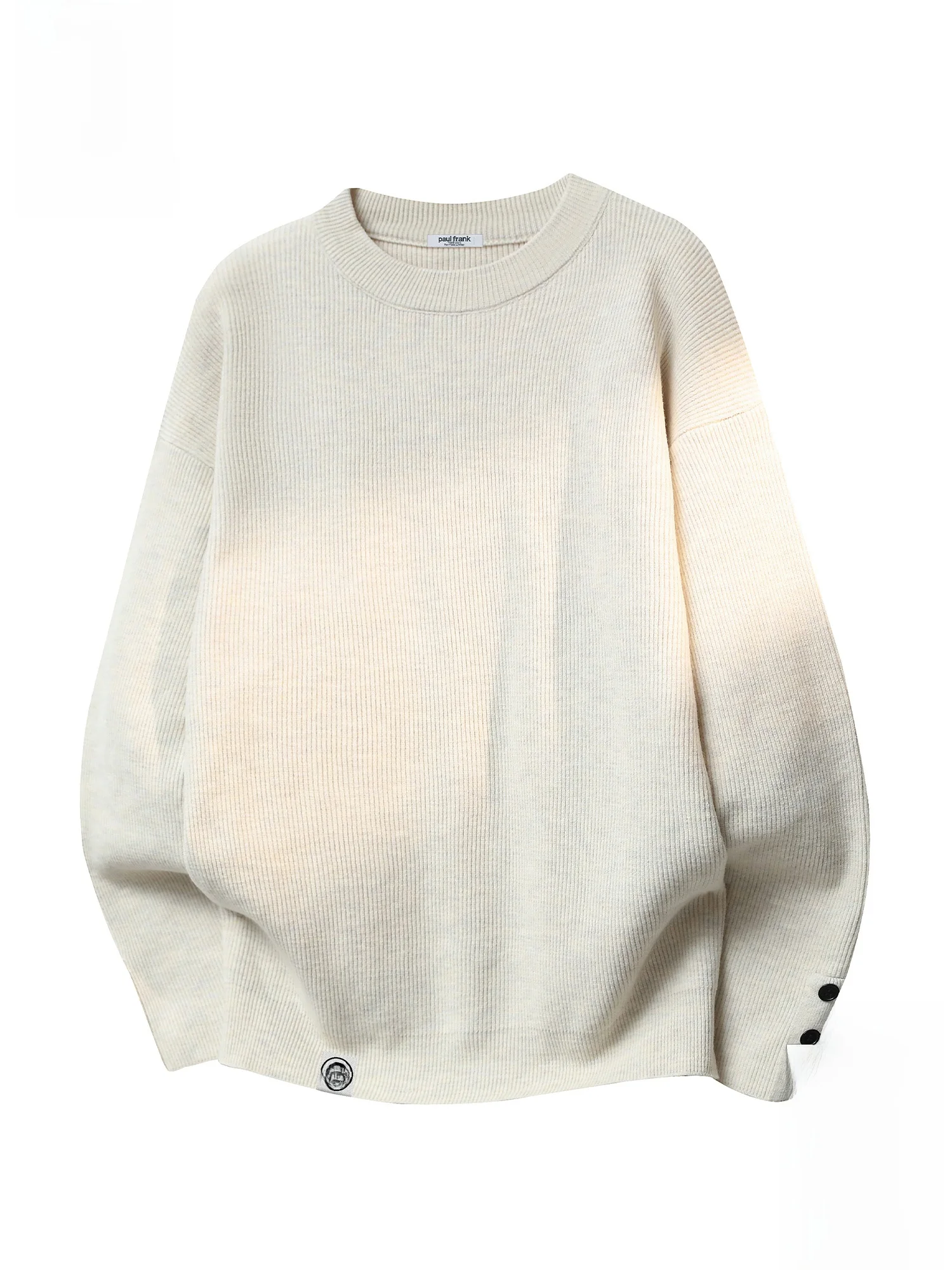 

Мужской вязаный свитер Paul Frank M с круглым вырезом, свободный, повседневный, теплый, утолщенный, с цветным дизайном, для зимы