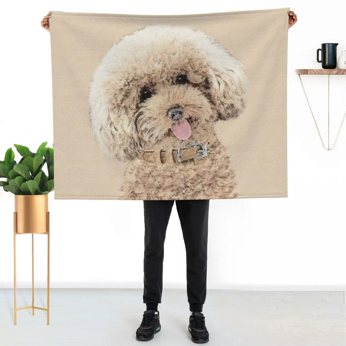 Poodle Toy Miniature Apricot Cream Brown Throw Blanket warm winter wednesday Decorative Sofas Summer for sofa Blankets