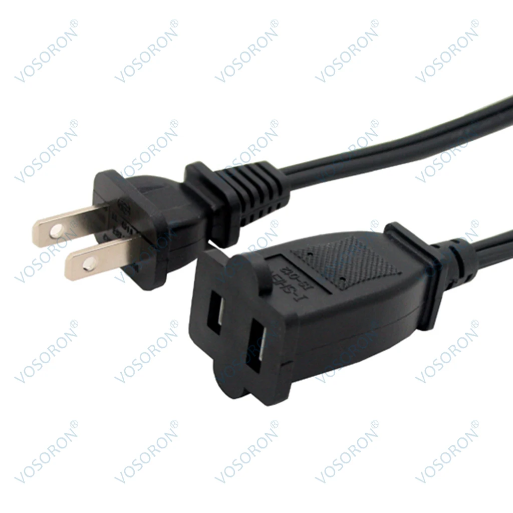 

2 Prong Extension Power Cord 16ft，US Male/Female Power Cable for NEMA 5-15P to NEMA 5-15R