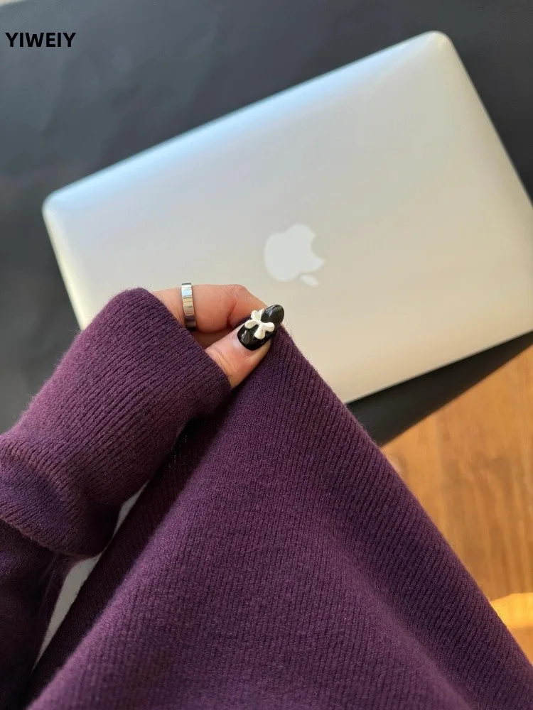 Suéter de Punto de Cuello Alto Mo Suave para Mujer, Otoño Invierno, Estilo Casual, Sensación de Alta Gama, Capa Base de P...