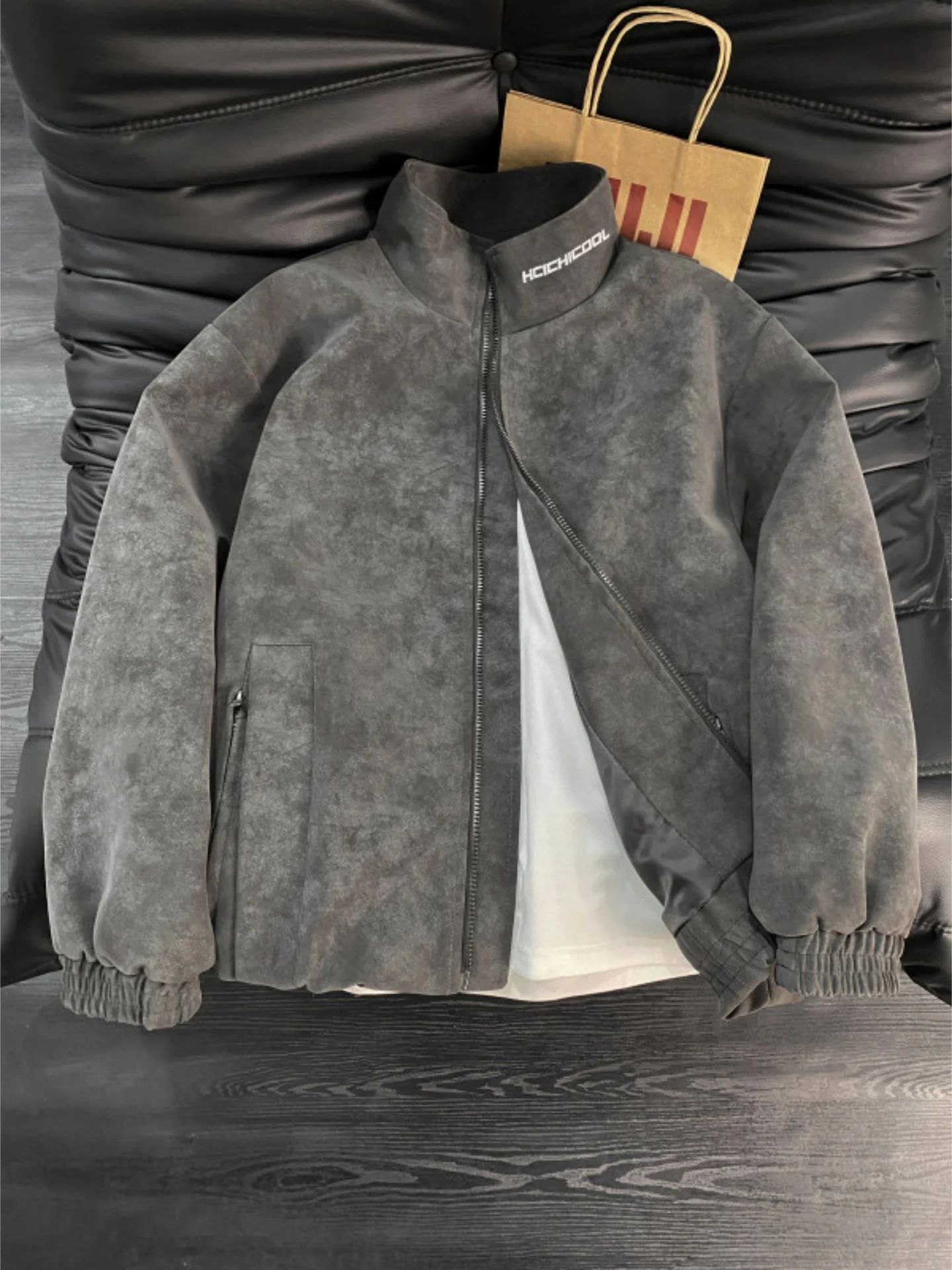 

Мужская куртка из искусственной кожи с матовым покрытием, в американском стиле, с воротником-стойкой, весенняя модная верхняя одежда