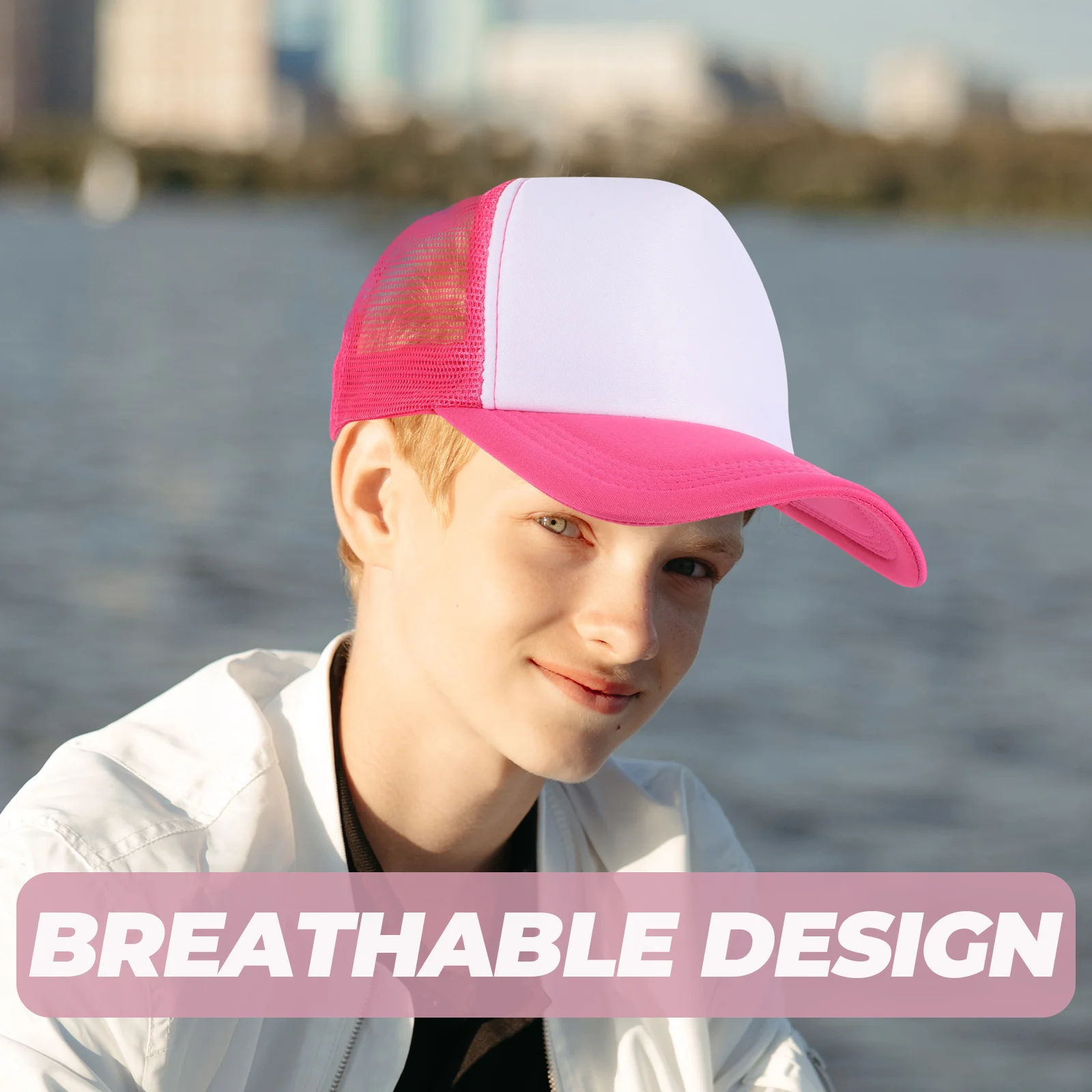 

10pcs Mesh Baseball Caps Sublimation Hats Blank Baseball Caps Heat Transfer Polyester Blank Hat Truck Driver Cap
