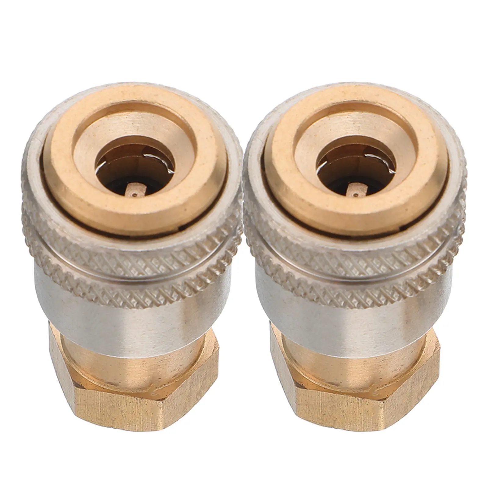 2Pcs Self-Locking Tire Inflator Nozzle Clip Brass Quick Air Chuck for Valves Locking Air Chuck Tire Inflator Adapter