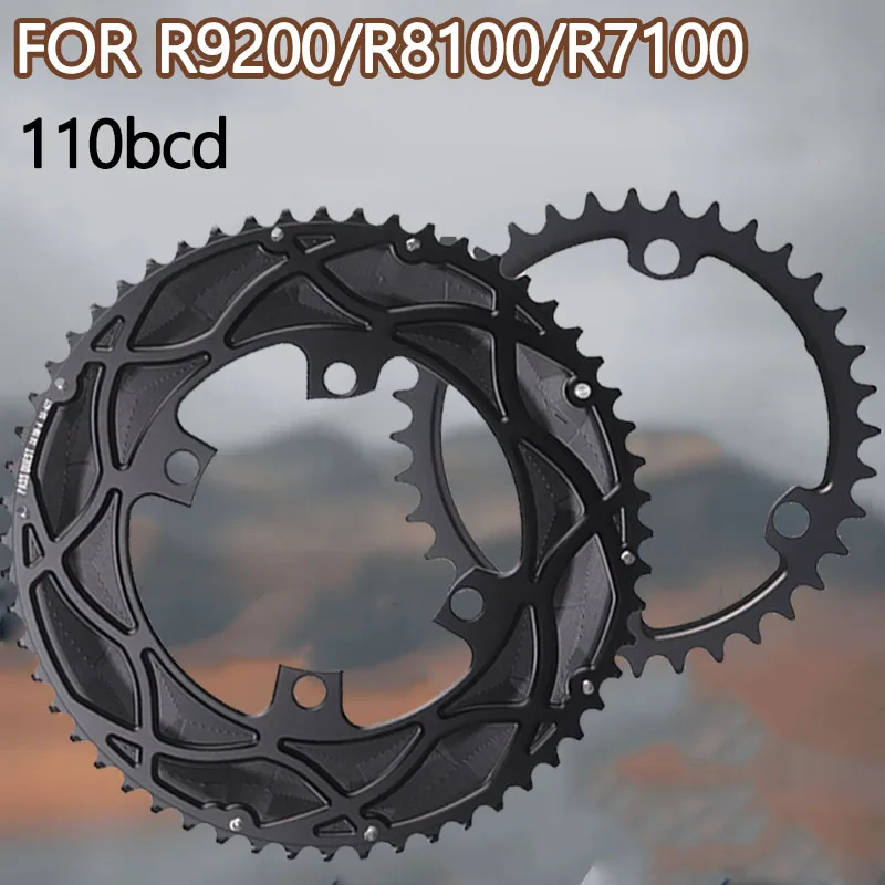 

Звездочка 110bcd, 4 болта для Shimano 105 R7100 Ultegra R8100 Dura Ace R9200, двойной дорожный велосипед, серебряное кольцо цепи, аэродинамический поднос для велосипеда