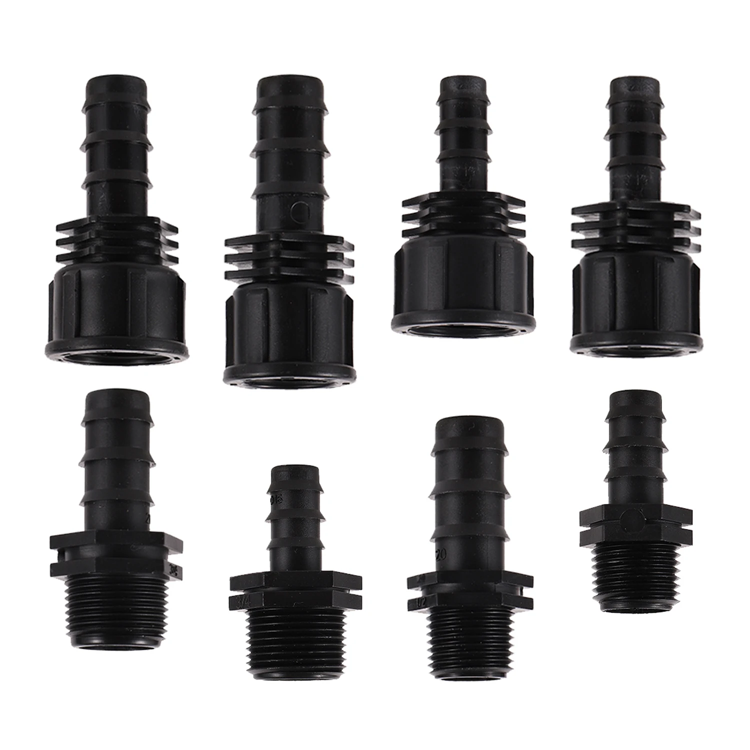 5Pcs 1/2 3/4 Female Male Thread to 16mm 20mm Hose Barb Straight Connector Garden Irrigation Water Pipe Coupling Reducing Adapter