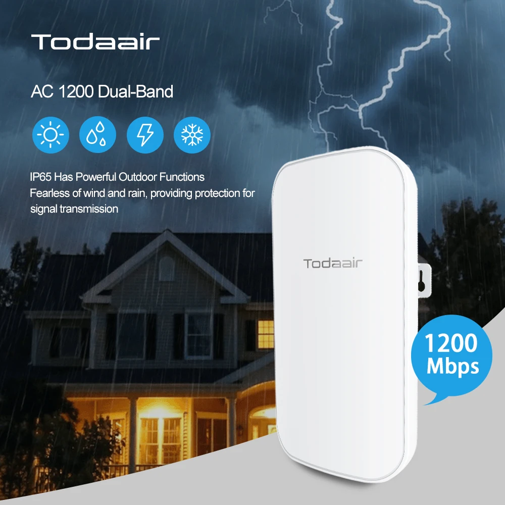 

Outdoor WIFI Repeater Easily Optimise Indoor and Outdoor Networks Supports AP and Repeater Modes to Ensure Stable WiFi Signal