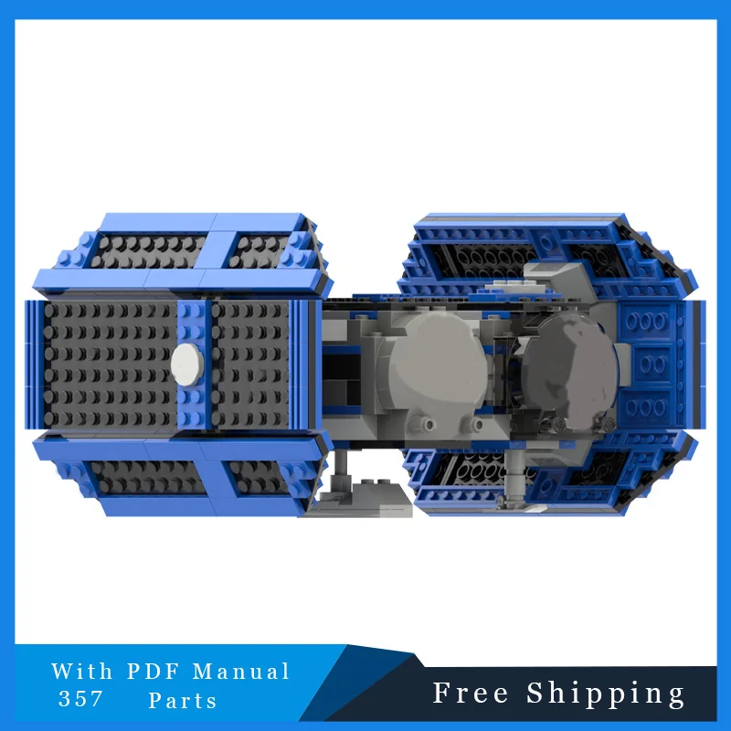 

357 шт. MOC синий крутой интернатный шаттл технология модульный строительный блок модель для детей DIY сборка дисплей игрушки подарки на день рождения