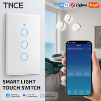 TNCE Tuya WiFi/Zigbee Smart Wall Switch 1/2/3/4 Gang Wall Touch Sensor Switch APP Control Works With Alexa Google Home