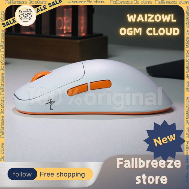 Waizowl Ogm Cloud Mosue Tri Mode Wireless Bluetooth Ergonomics Paw3395 Lightweight Mouse E-Sports Accessory For Computer custom