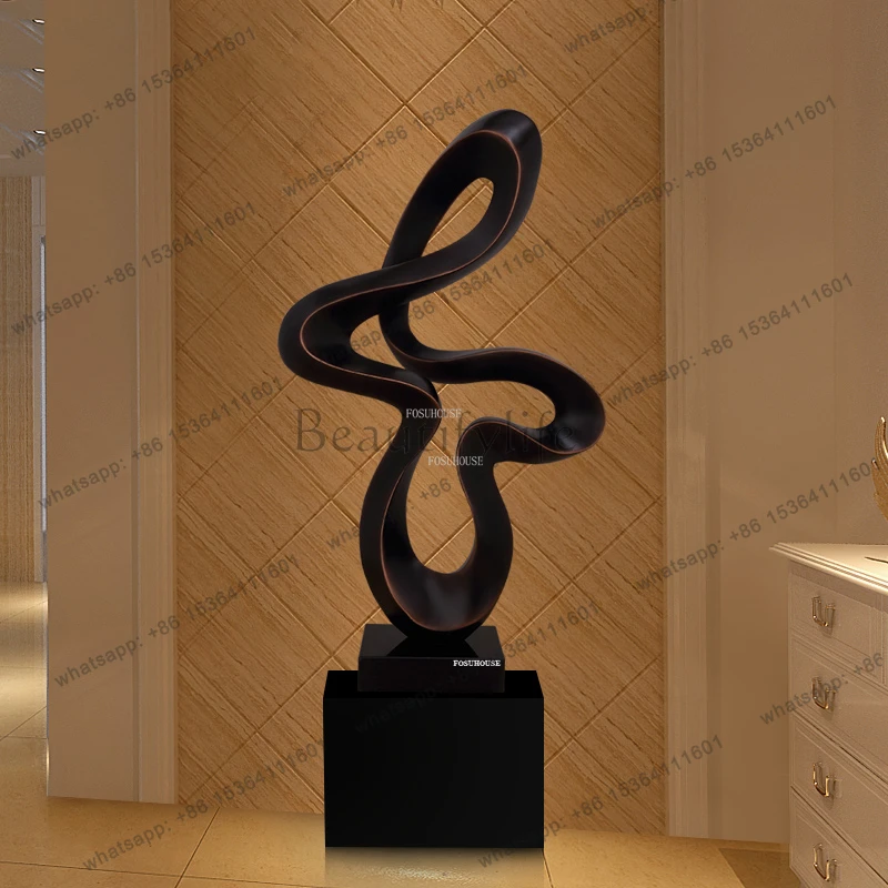 Light Luxury Resin Sculptures Ornament Living Room Entrance Creative Statues Hotel Lobby Corridor Decoration Modern Home Decor