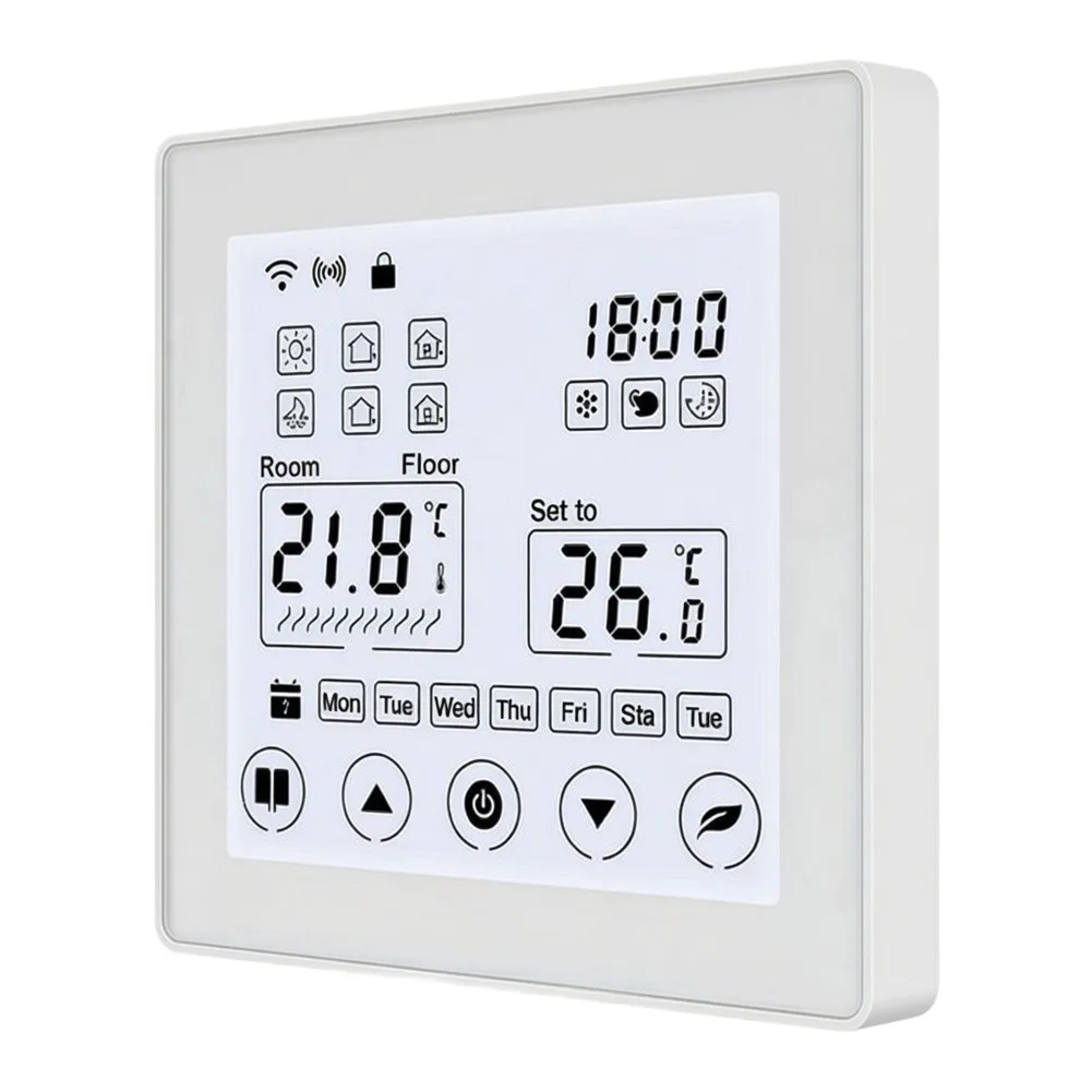 WiFi Thermostat for Compatible with For Tuya App Remote Temperature Adjustment Voice Control for Electric Floor Heating