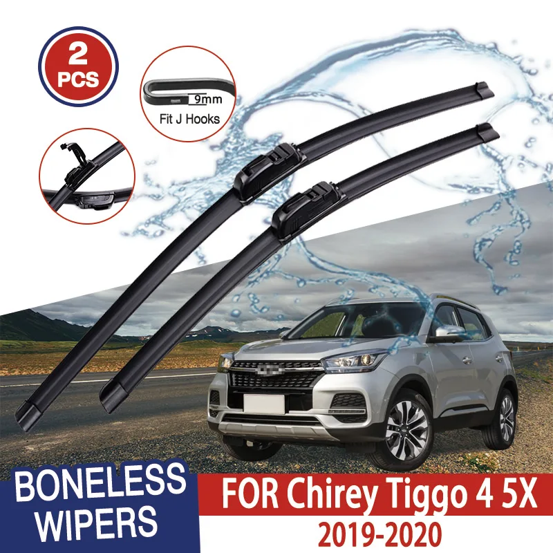 For Chery Chirey Tiggo 4 5X  2019-2020 Car Windshield Wiper U-type Soft Rubber Frameless Bracketless Car Wipers 22\