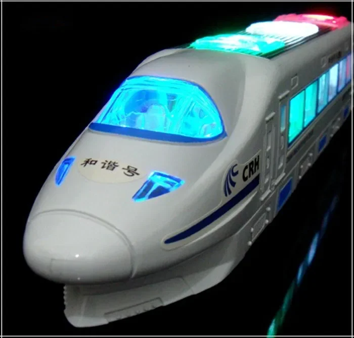 

[ Funny ] Electric light and music Train Toy high-speed train goes around and changes directions on contact (Battery Powered)