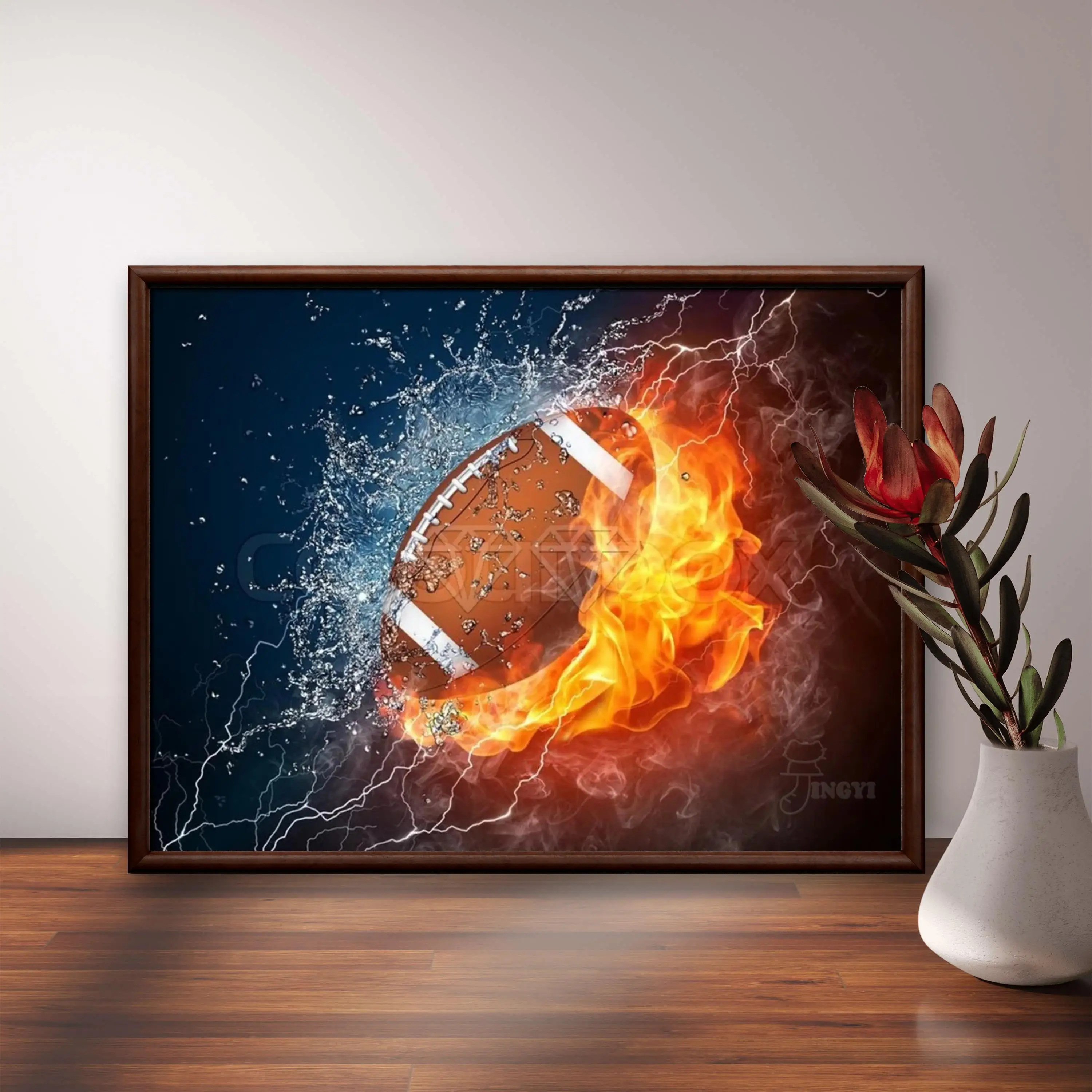 5D DIY Diamond Painting Kit flame basketball football billiards music Full Round embroidery mosaic Cross stitch Paint art