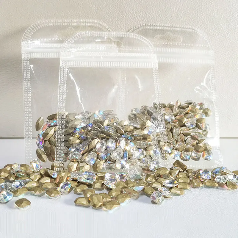 10 Uds. De diamantes de imitación sin fijación por calor con forma de corazón de tamaño mixto, cristales con parte posterior plana, dijes para uñas, gemas en forma de gota, accesorios para uñas, joyería artística para uñas