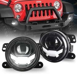 2pcs 4 inch LED Fog Lights 30W DRL Laser Fog Lamps Lens Projector Lamps For Offroad Jeep Wrangler Dodge Chrysler White 12V 24V