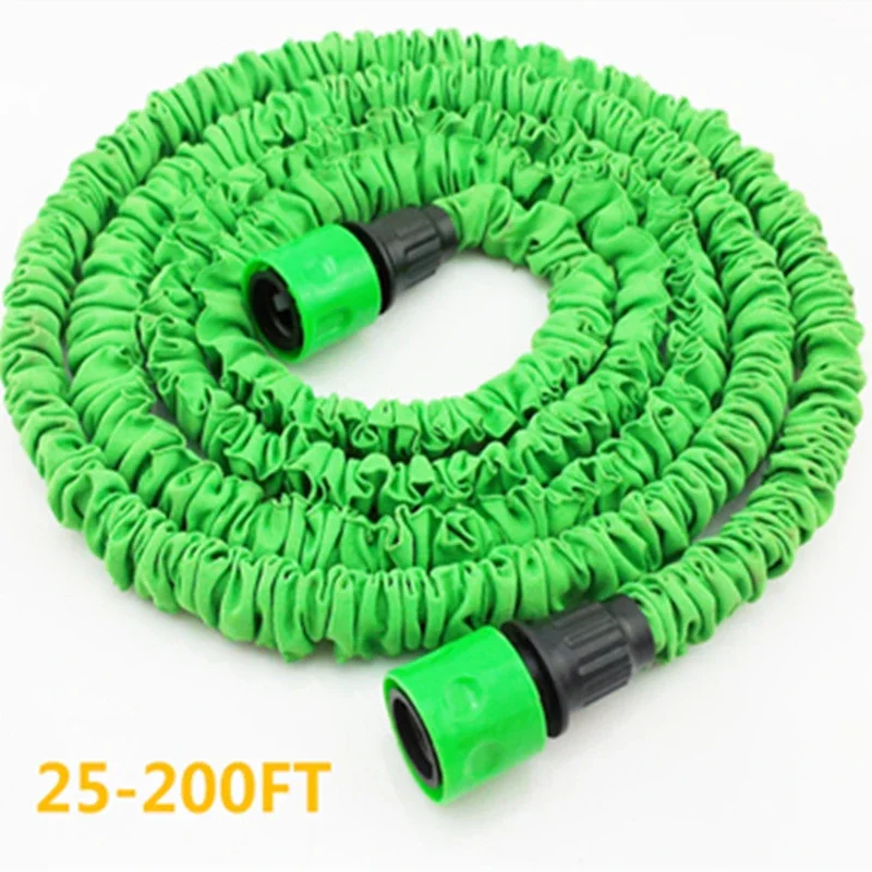 Magic Garden Hose Watering Hose Flexible Expandable Water Hose Pipe Irrigation Car Wash Quick Connector Valve 25-200FT