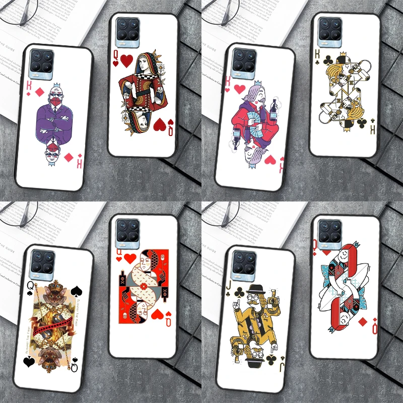 Cartoon Character Poker For Realme C55 C35 C33 C31 C30 C21Y GT Neo 5 3T OnePlus 11 10 9 Pro 10T Nord 2 3 2T CE Case