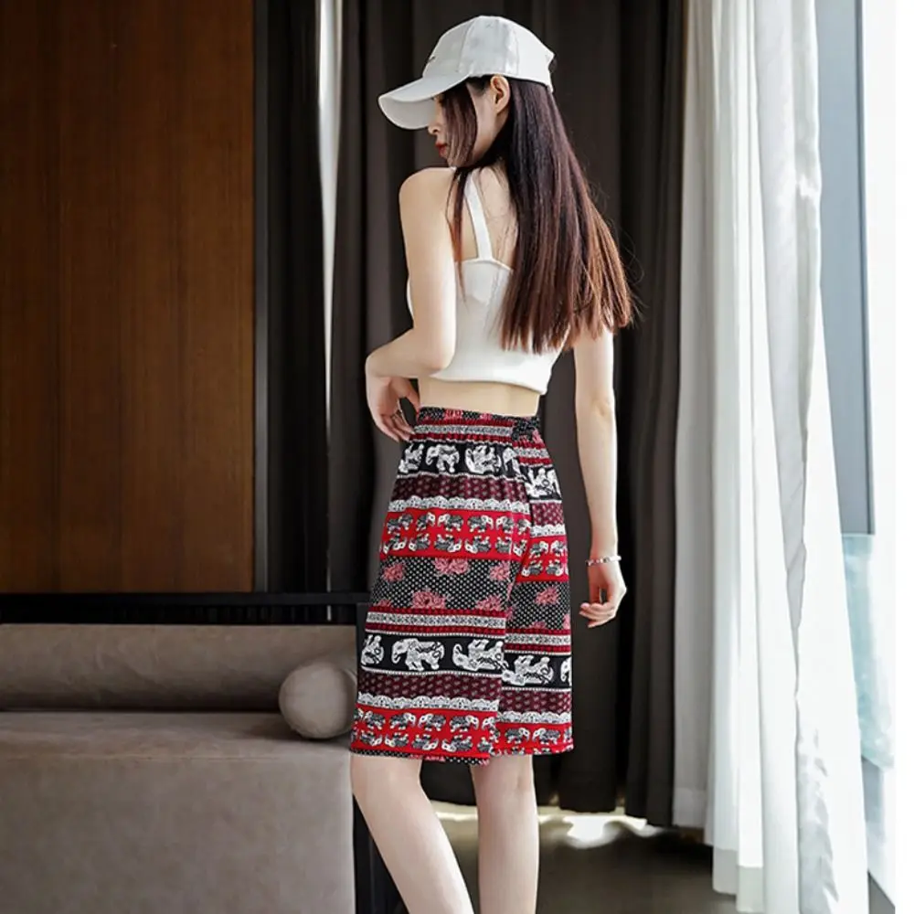 Drawstring Women Summer Shorts Casual Elastic High Waisted Long Shorts at Home Casual Short Pants 2024